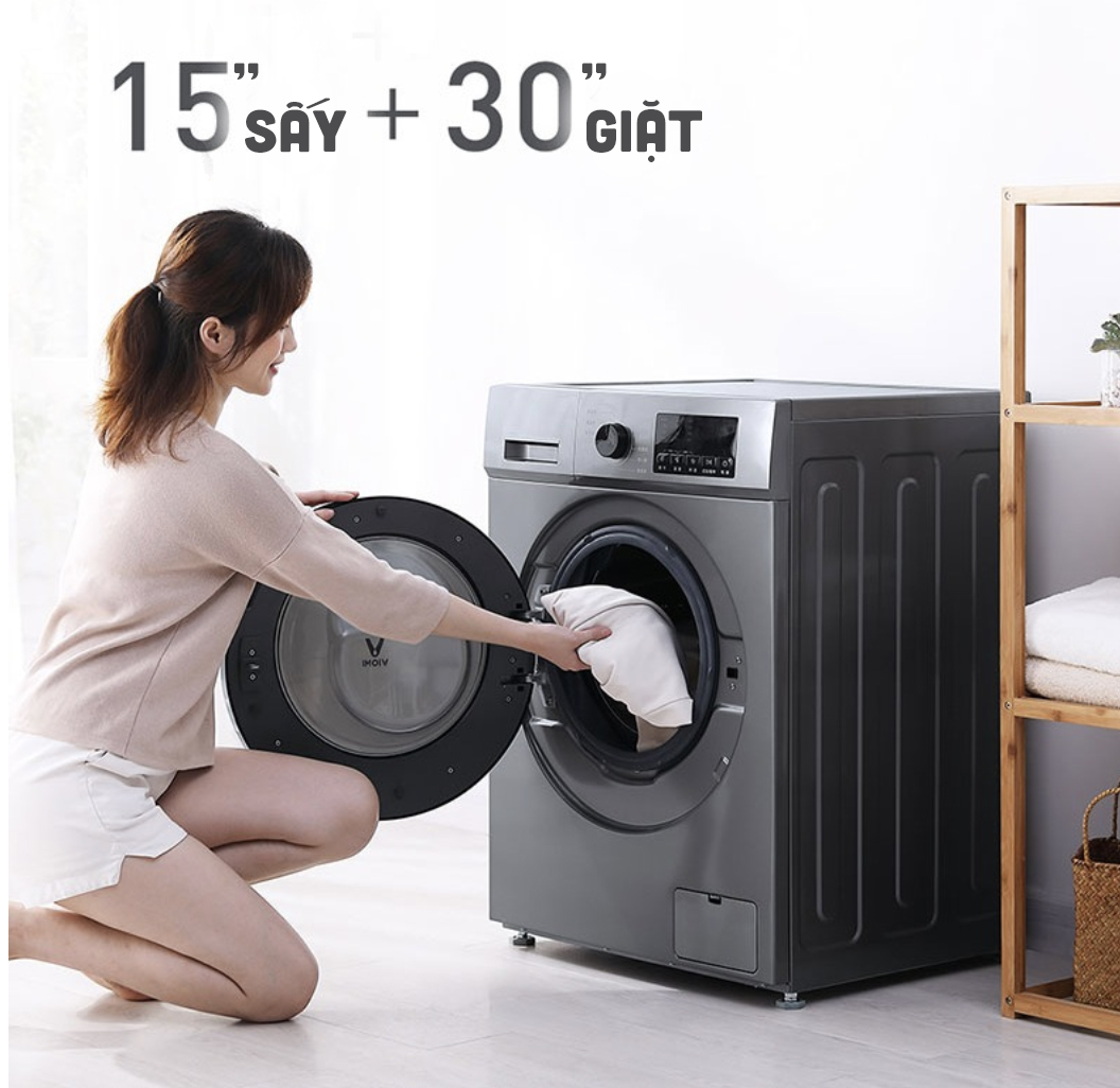 Máy giặt Xiaomi WD10SA chế độ giặt sấy nhanh trong 45 phút