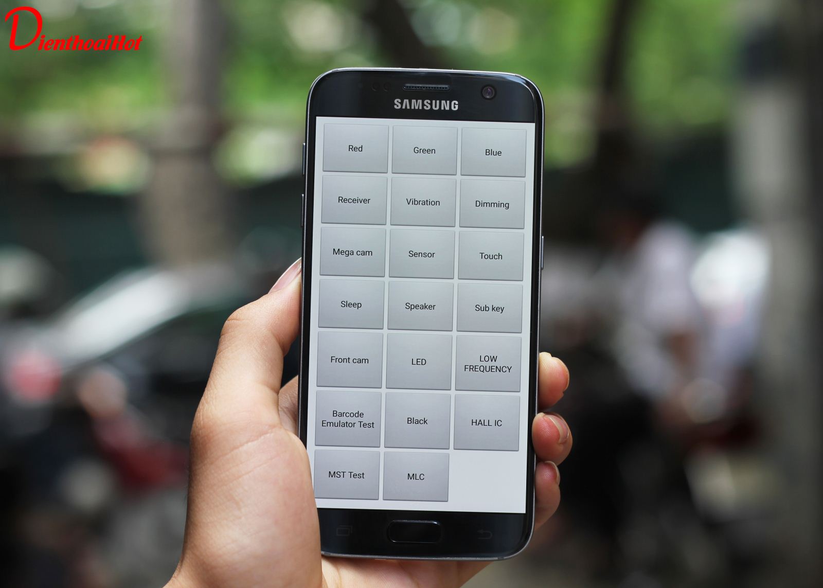 Menu test của Samsung Galaxy S7 hàng xách tay