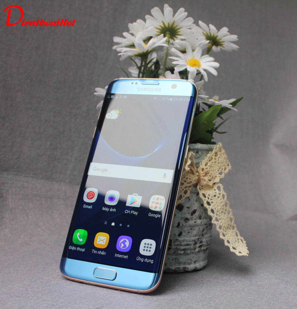 Samsung Galaxy S7 Edge Blue Coral xách tay có ngoại hình tuyệt đẹp