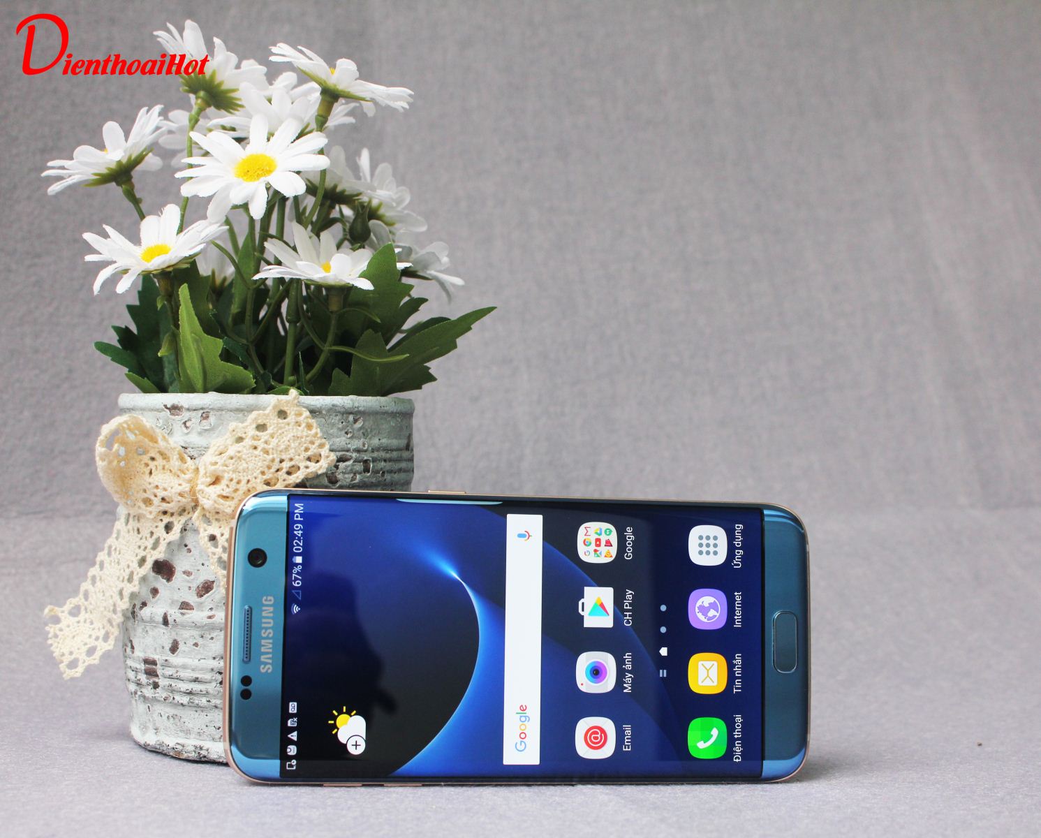 Vẻ ngoài của Samsung Galaxy S7 Edge Blue Coral xách tay