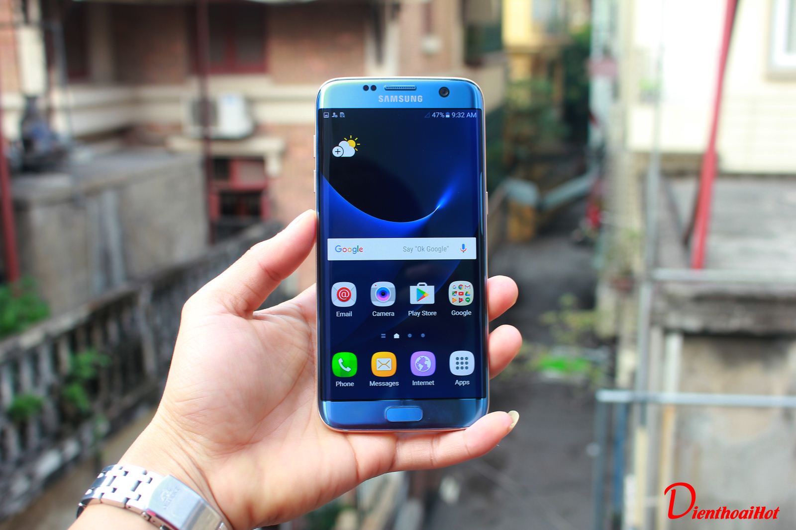 Màn hình đẹp Samsung Galaxy S7 Edge Blue Coral xách tay