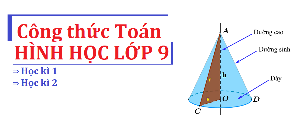 các công thức toán hình lớp 9