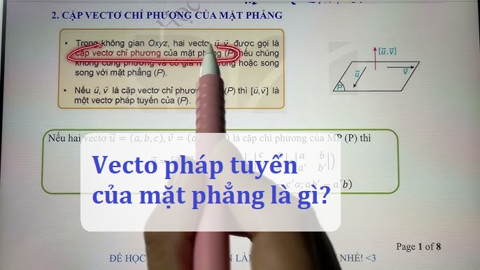 tìm vecto pháp tuyến của mặt phẳng